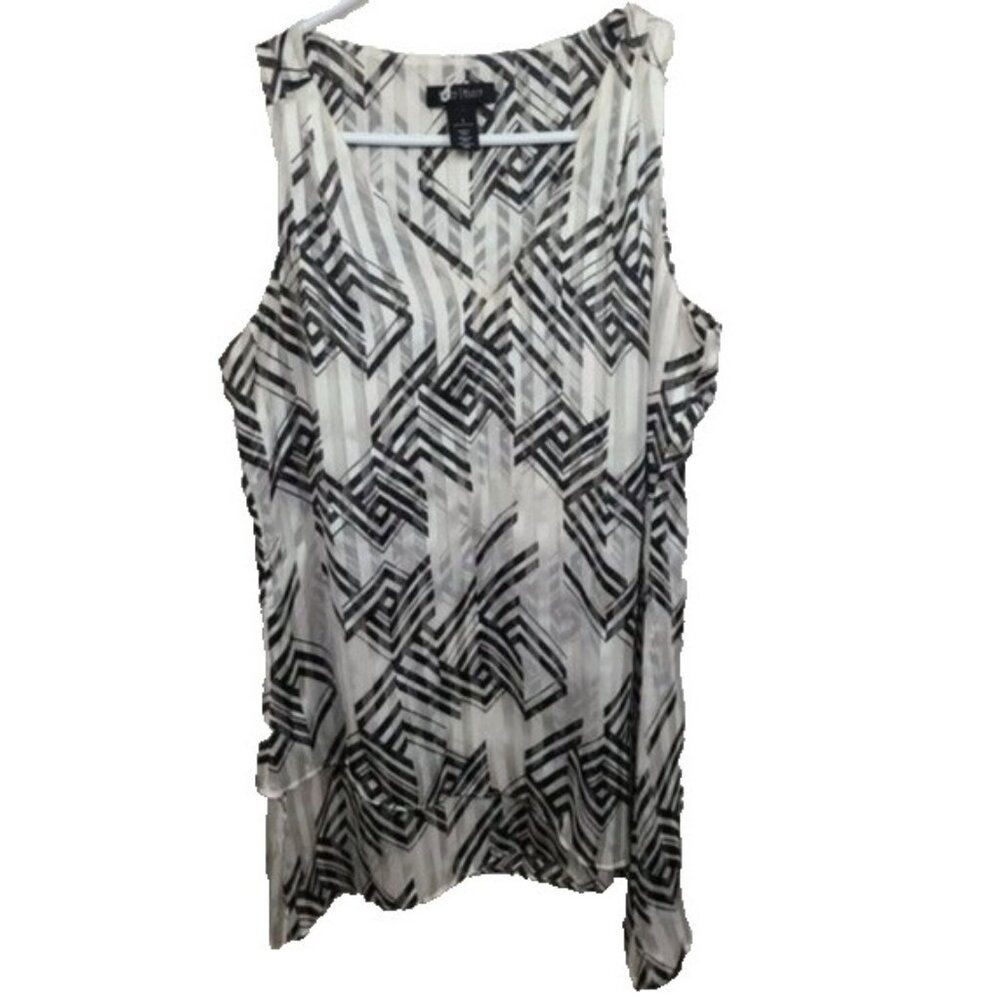 White House Black Market Womens Top‎ Small Abstract Layered Sleeveless Carrier